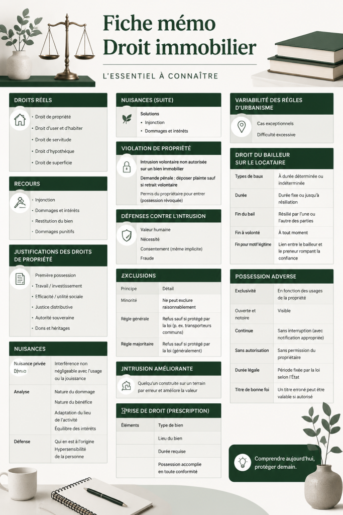 Guide pratique sur le droit immobilier en France, ressources pour propriétaires.