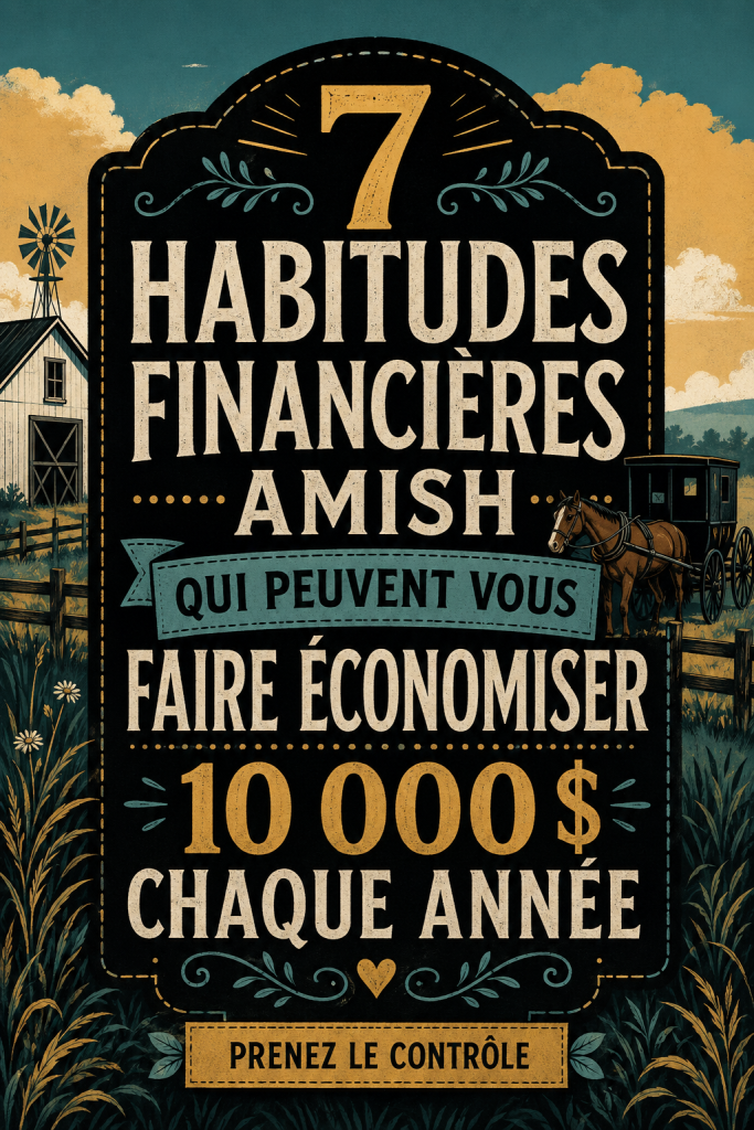 Infographie sur les habitudes d'épargne inspirées des Amish