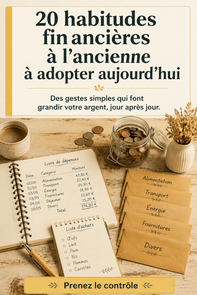 Une femme souriante feuilletant un livre sur les finances personnelles avec des notes sur les anciennes habitudes budgétaires.