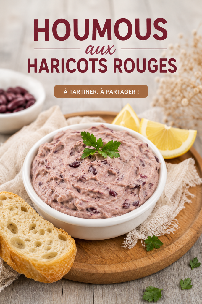 Bol de houmous aux haricots rouges avec des légumes frais