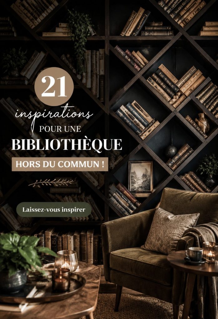 Bibliothèque élégante avec des étagères en bois et des livres colorés