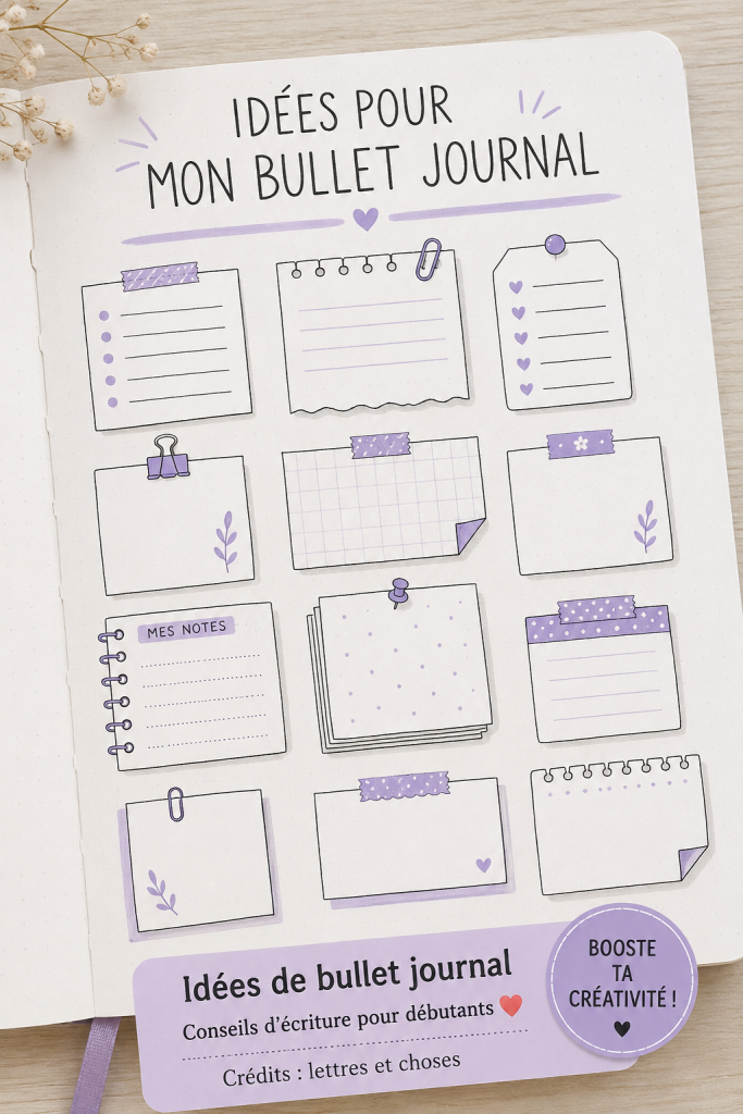 Femme utilisant un Bullet Journal rempli de couleurs et d'idées