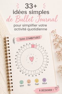 Un Bullet Journal ouvert avec des dessins et des notes colorées.