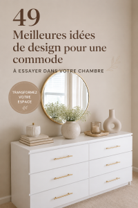 Une commode modernisée avec des couleurs vives et des poignées stylisées.