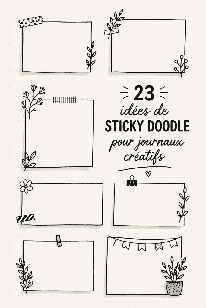 Journaux remplis de doodles colorés et créatifs
