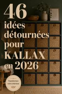 Etagères Kallax transformées en meuble de rangement moderne.