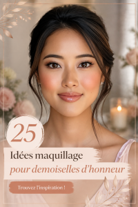 Maquillage pour demoiselles d'honneur avec des tons doux et romantique.
