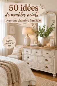 Meuble peint coloré dans une chambre familiale accueillante