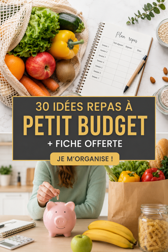 Plateau de différents repas à petit budget avec des ingrédients frais.