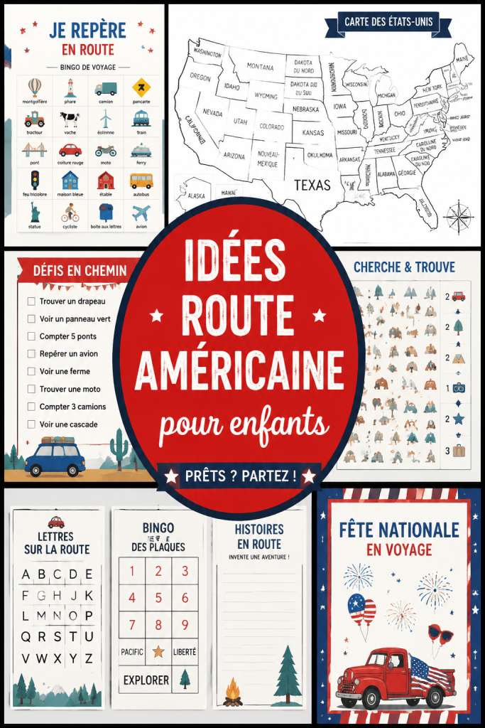 Une famille en route pour un road trip sur une route panoramique aux États-Unis.