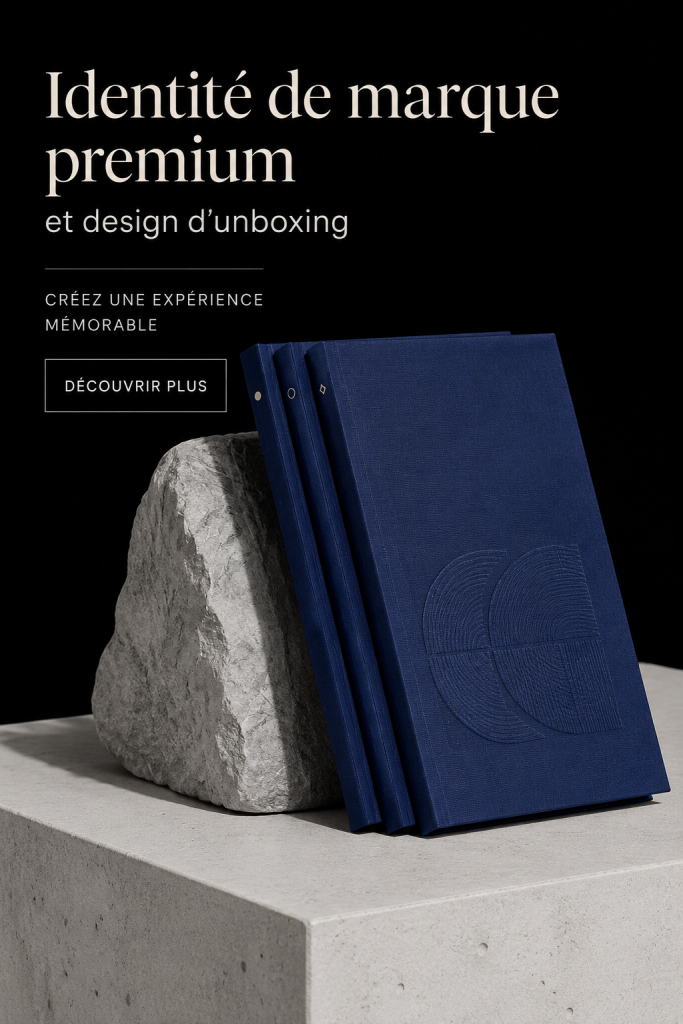 Femme créant une identité de marque premium avec des designs élégants.