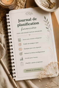 Journal de finances ouvert sur une table avec des stylos et des calculatrices, symbolisant l'organisation budgétaire.