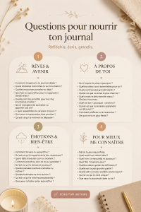 Une femme écrivant dans son journal avec un stylo dans un espace serein, symbole du journaling inspirant.
