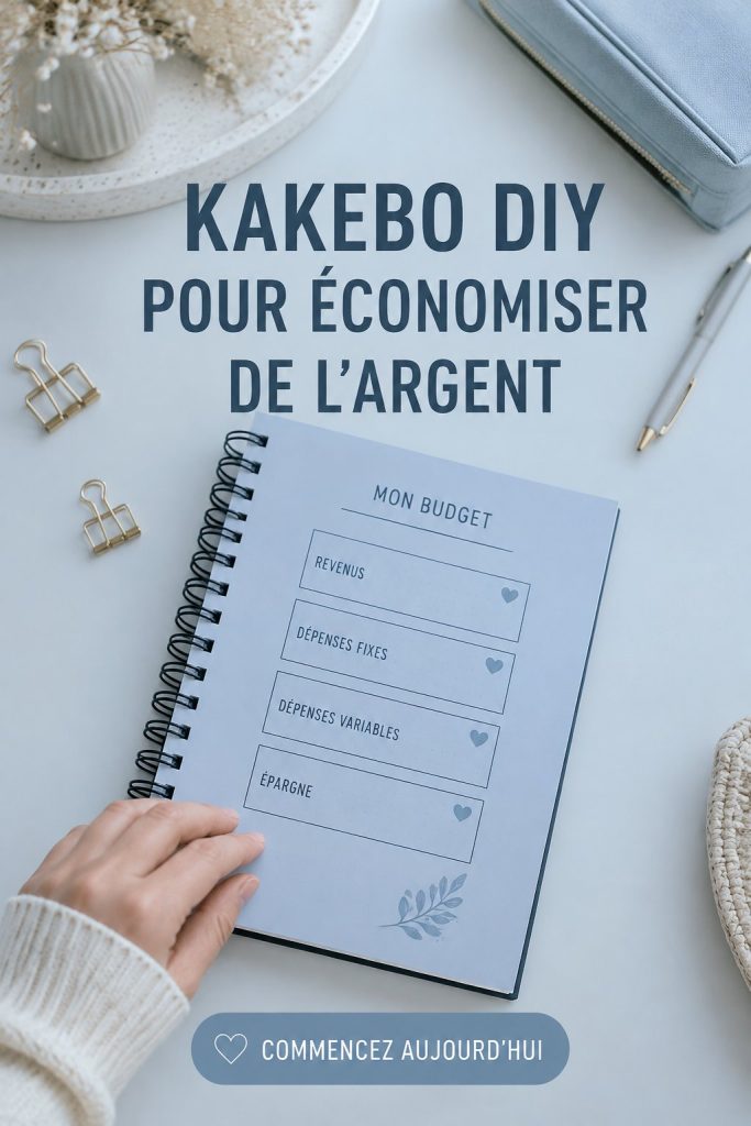 Un kakebo ouvert montrant une gestion de budget avec des notes colorées.