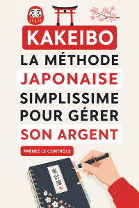 Illustration de la méthode Kakeibo pour la gestion de l'argent, présentant des graphiques et des notes financières.