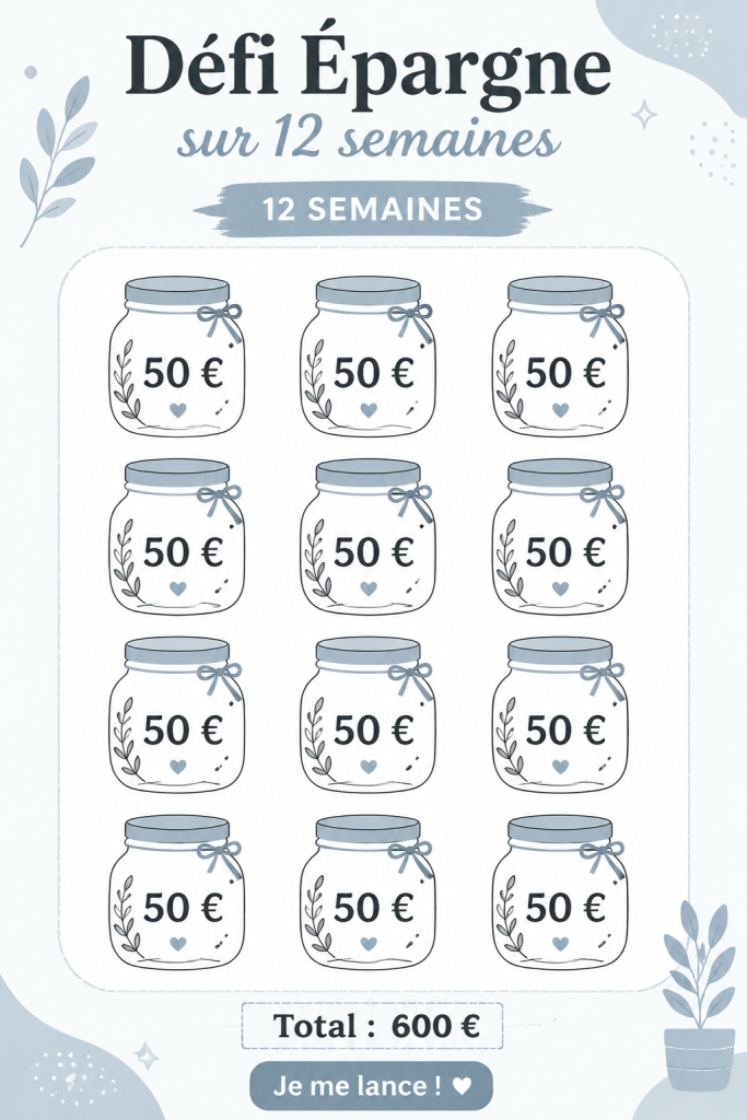 Kit d'épargne pour une meilleure gestion du budget avec imprimés organisés.