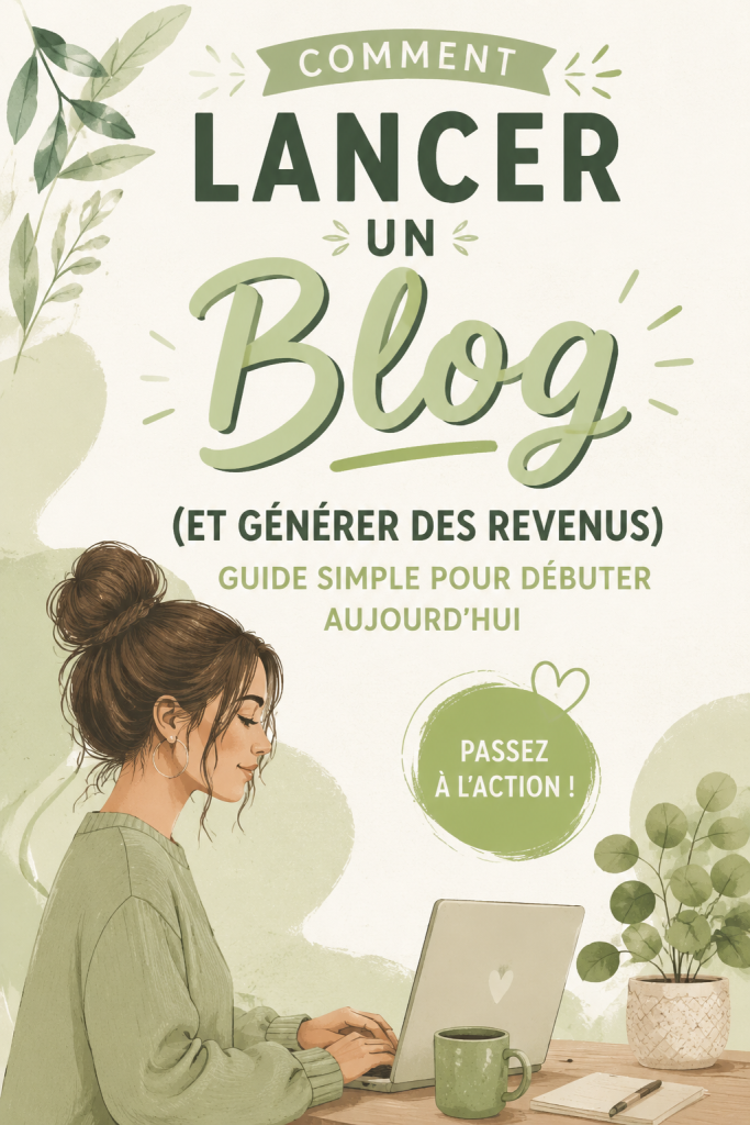 Femme souriante travaillant sur son ordinateur portable pour créer un blog de manière détendue.