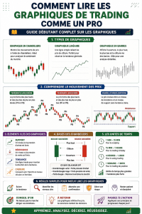 Graphique de trading illustrant des tendances et des modèles financiers.