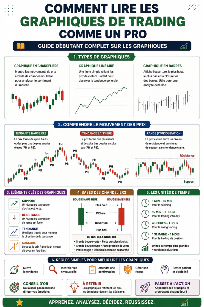 Graphique de trading illustrant des tendances et des modèles financiers.
