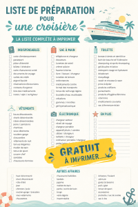 Liste de préparation pour une croisière avec conseils pratiques pour voyage à bord