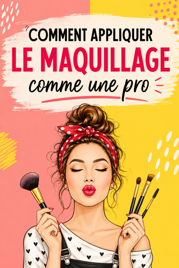 Une femme appliquant du maquillage professionnel avec des produits coréens.