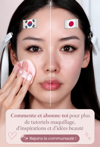 Échantillons de maquillage coréen avec produits et looks inspirants
