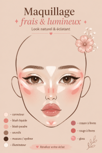Une jeune femme affichant un maquillage coréen inspiré de Jennie, mettant en valeur la fraîcheur du look.