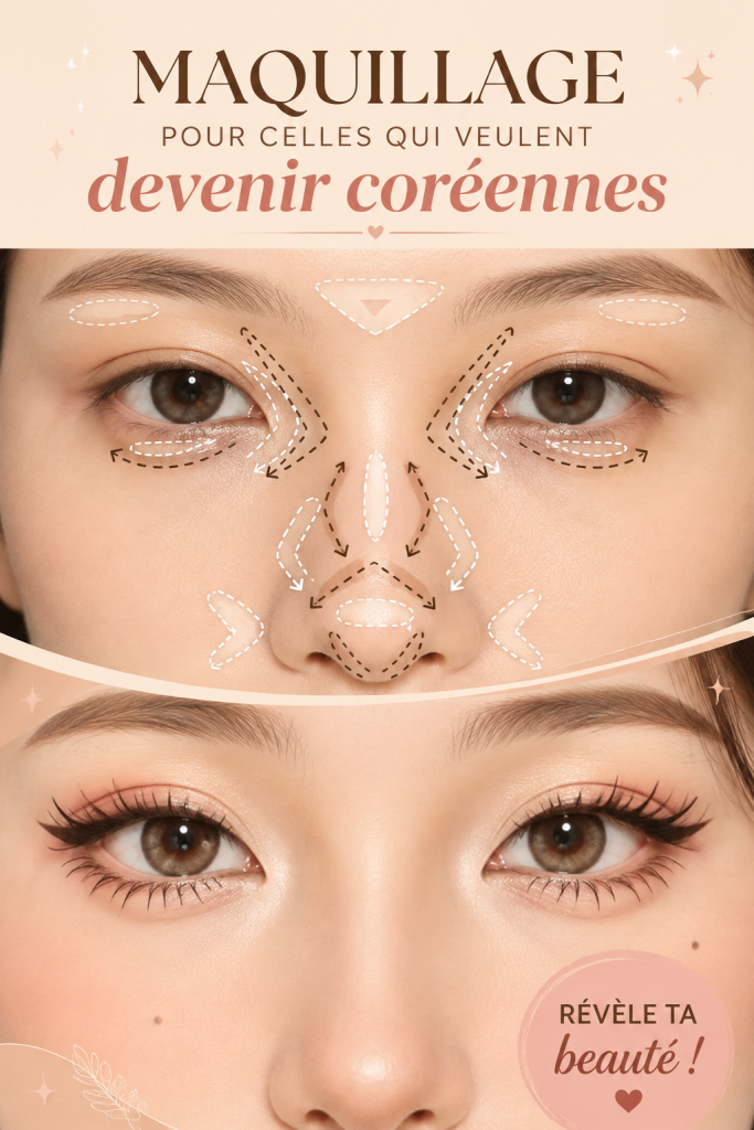Maquillage coréen mettant en valeur un teint lumineux et frais
