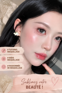Maquillage coréen élégant sur une femme souriante