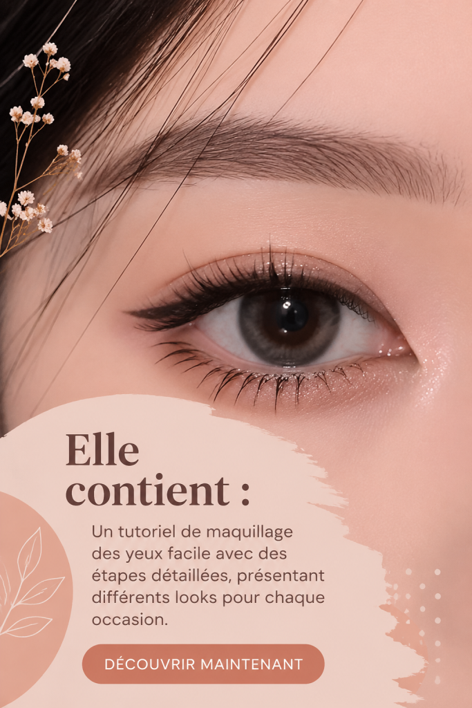 Maquillage des yeux chic avec des ombres à paupières en tendance coréenne.