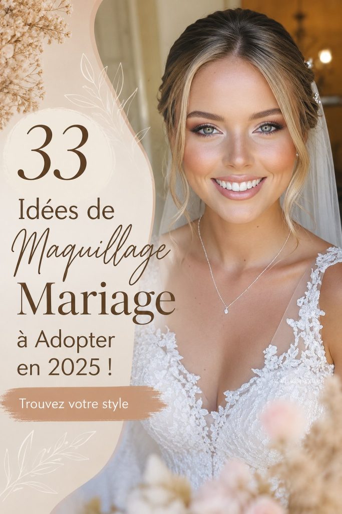 Montage de 33 maquillages de mariage inspirants pour 2025