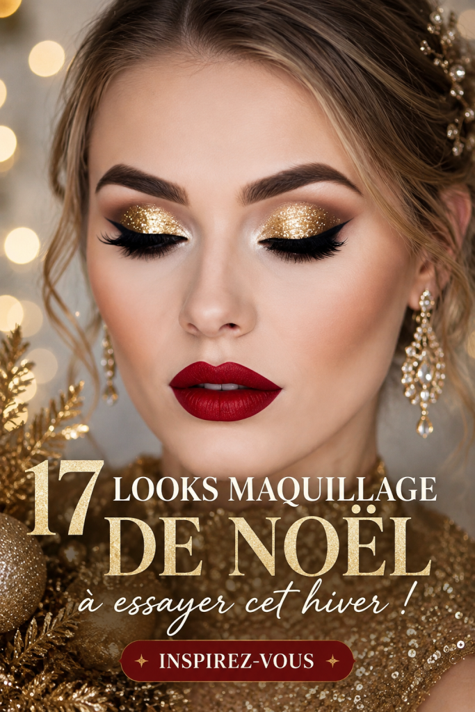 Montage de looks de maquillage de Noël avec des styles variés