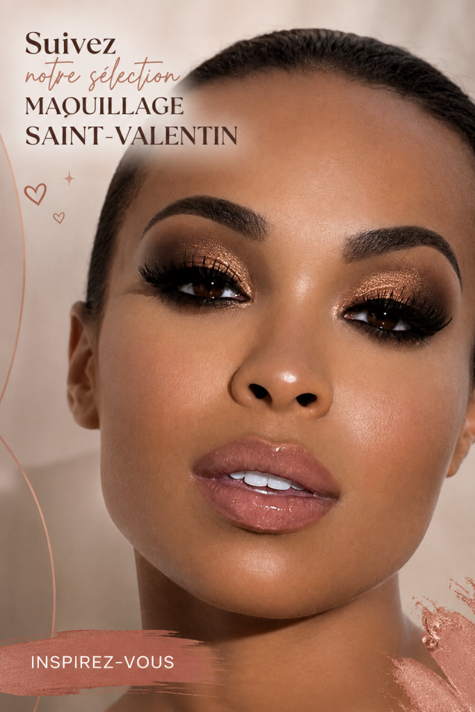 Maquillage inspiré de la Saint-Valentin avec des tonalités douces typiques du style coréen.