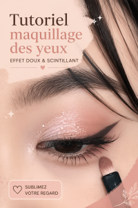 Femme avec un maquillage des yeux glamour inspiré de Xiaohongshu.