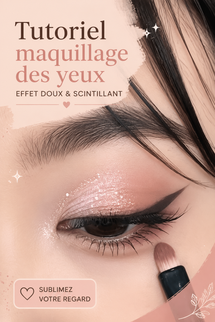 Femme avec un maquillage des yeux glamour inspiré de Xiaohongshu.