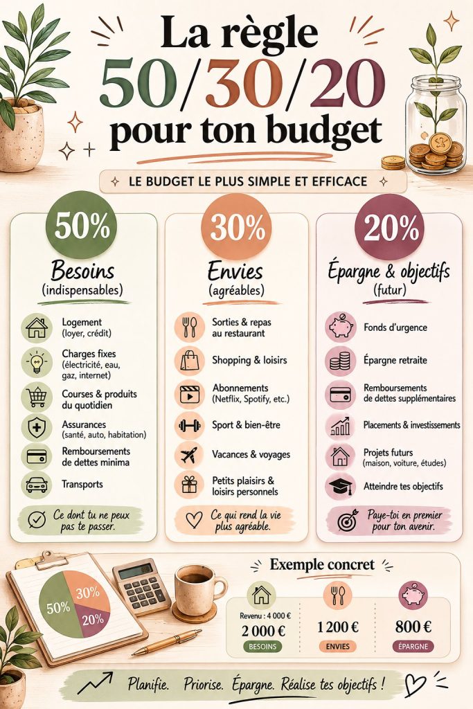 Une femme examinant son budget en utilisant la méthode 50/30/20.