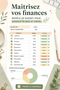 Femme utilisant un modèle de budget sur un ordinateur portable