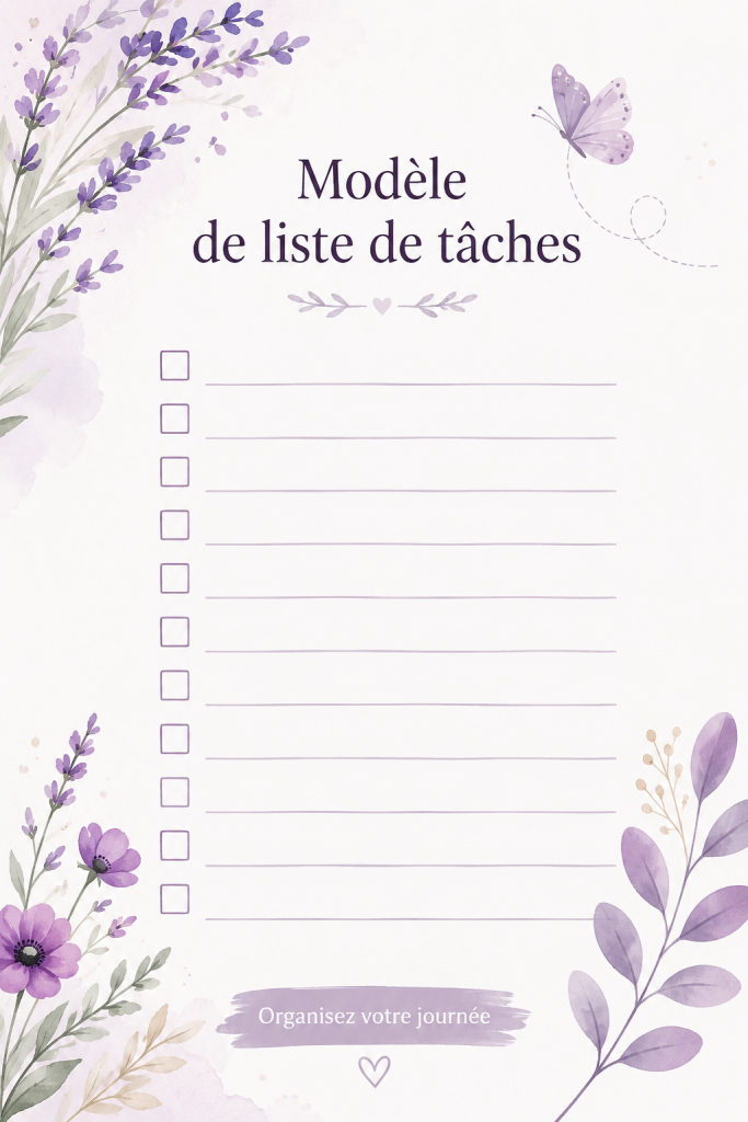 Modèle de liste de tâches sur un bureau, outils de bureau en arrière-plan