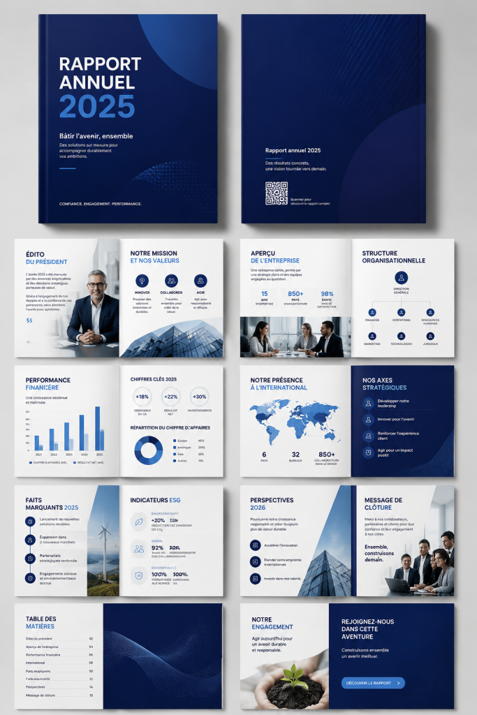 Un modèle de rapport annuel design et professionnel