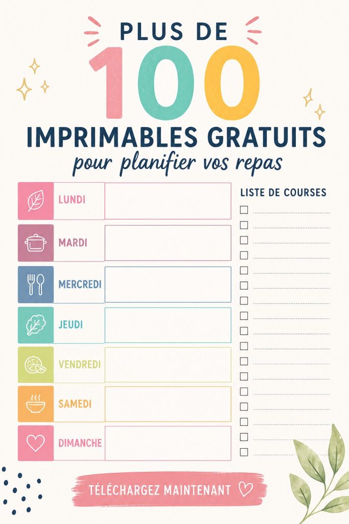 Modèles de planification de repas colorés et inspirants