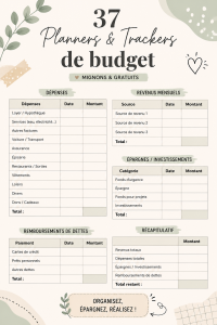 Modèles de planificateurs de budget colorés et pratiques pour gérer ses finances