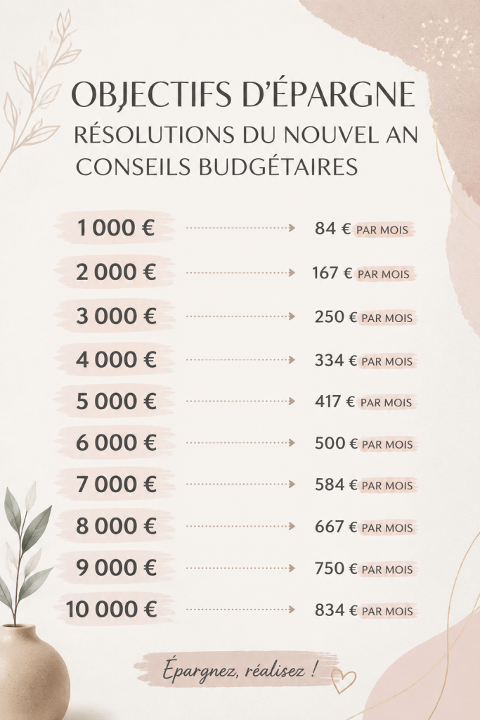 Femme souriante planifiant son budget et ses objectifs d'épargne pour 2024.