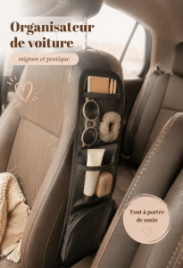Organisateur de voiture esthétique avec accessoires pratiques