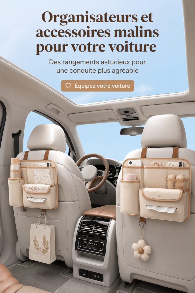 Organisateurs de voiture intelligents avec accessoires pratiques pour femmes