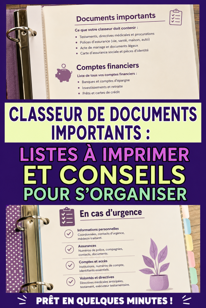 Femme organisant des documents importants dans un classeur à l'aide de conseils pratiques.