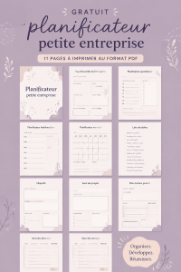 Une femme en train de planifier son petit business avec un planner sur son bureau