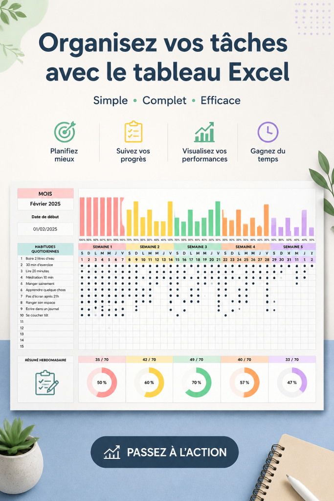 Femme utilisant un tableau Excel pour organiser ses tâches, un outil pour améliorer la gestion de son quotidien