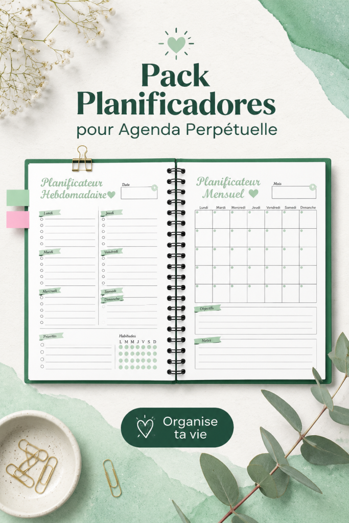 Une femme souriante qui utilise un planificateur dans son agenda perpétuel