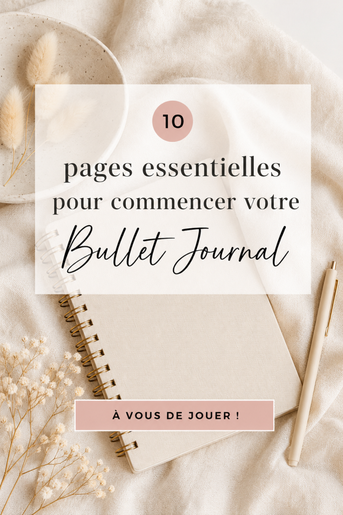 Image d'un Bullet Journal ouvert avec des pages colorées et des notes détaillées.