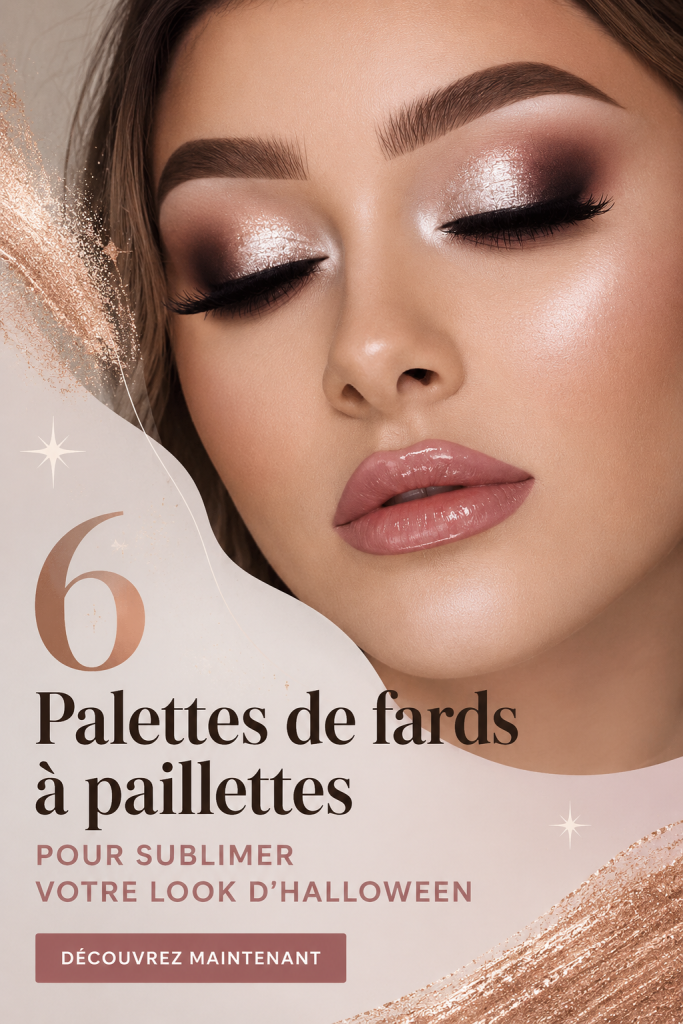 Palette à paillettes colorées sur fond festif pour Halloween